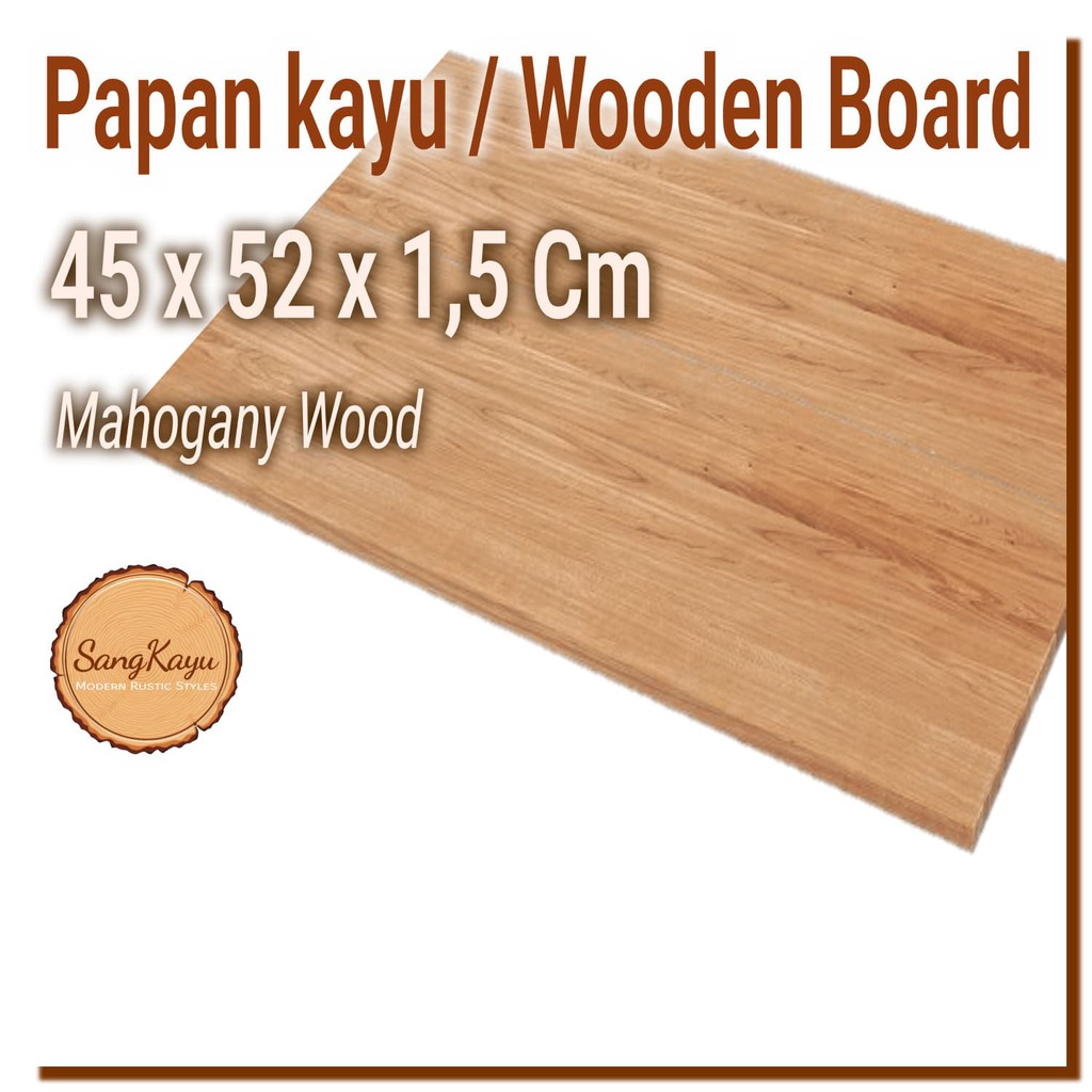 Papan kayu Wooden board 45x52x1,5 alas kayu nampan talenan kayu