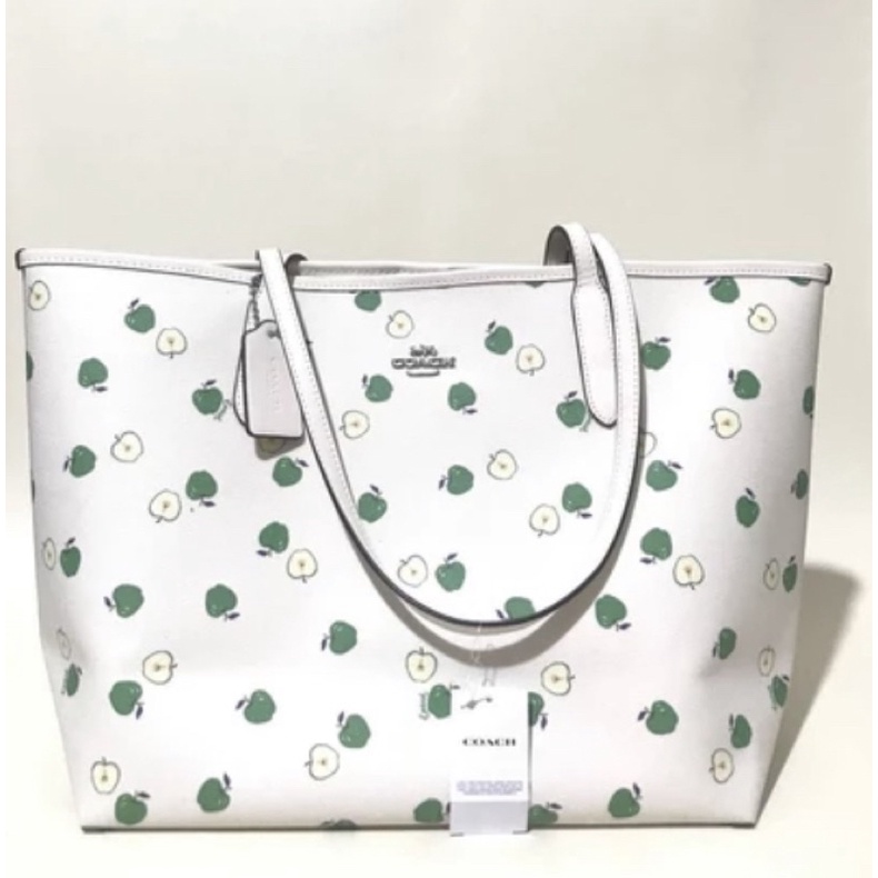 Coach City Tote With Apple Print (C4119)