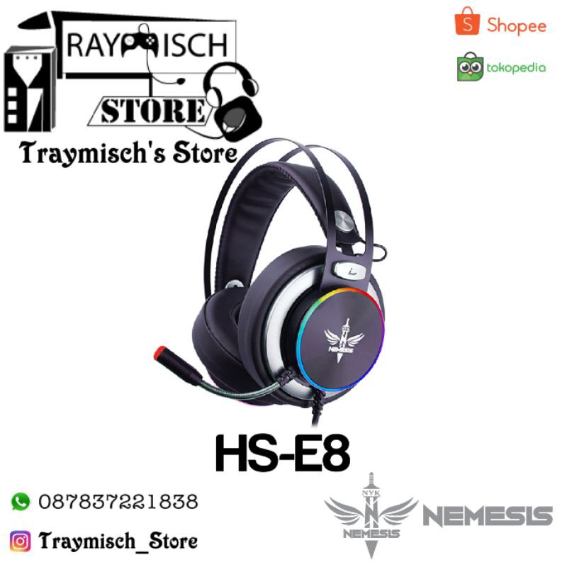 Headset Gaming NYK Nemesis HS E8 Zeus 7.1 Surround RGB Garansi Resmi