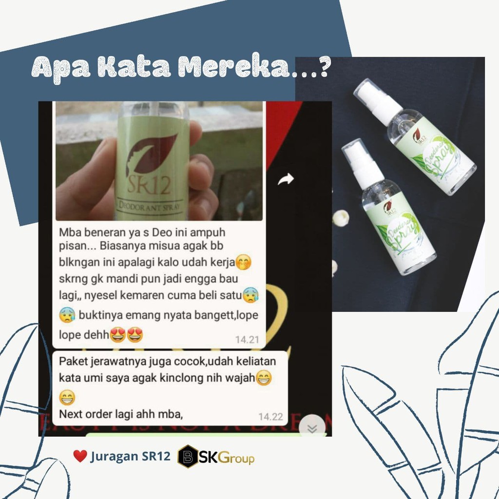 Deodorant Spray SR12 Herbal Untuk Bau Badan Anak Wanita Ibu Hamil Remaja Pria Memutihkan Ketiak Hitam Basah Keringat Berlebih BPOM Ori 100%