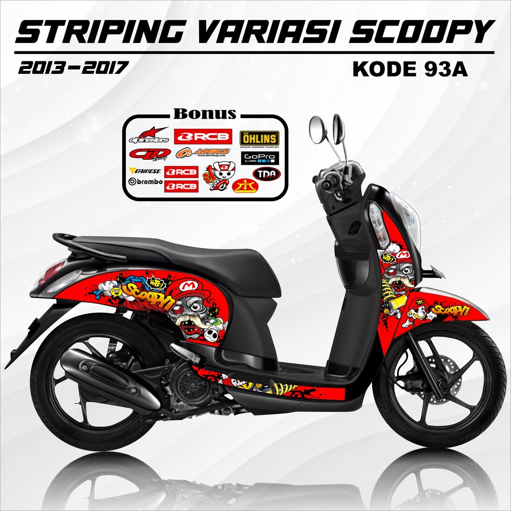 Striping Scoopy Stiker Scoopy 2013/2017 Kode 93