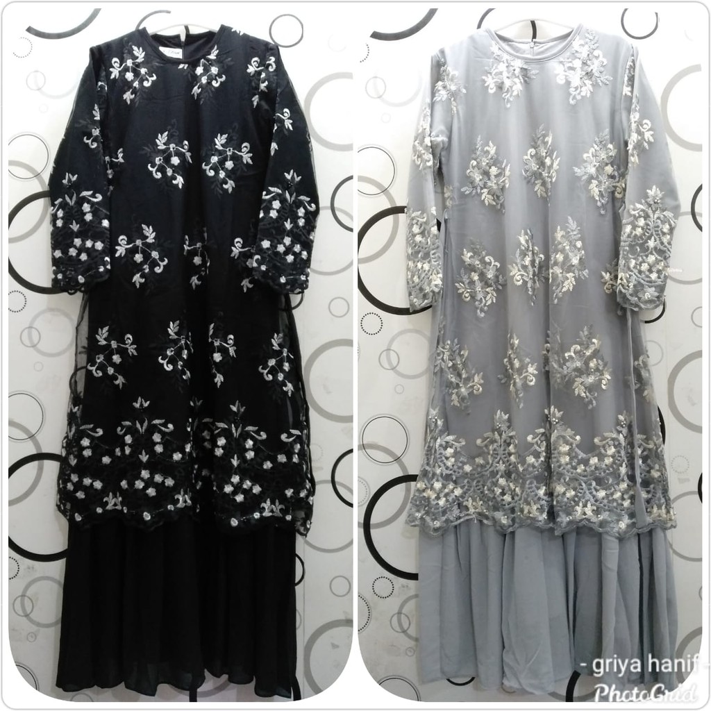 Baju Gamis Kondangan Gamis Untuk Pesta Brokat Gamis Brokat Masker Brokat Gamis Brokat Kombinasi Tile Shopee Indonesia