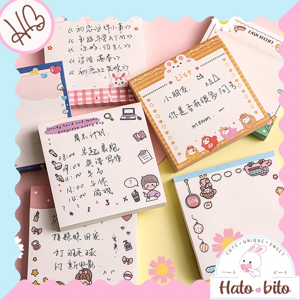 

80 lembar sticky notes lucu cute diy kawai estetik planner jurnal deco paper kertas memo HB1323