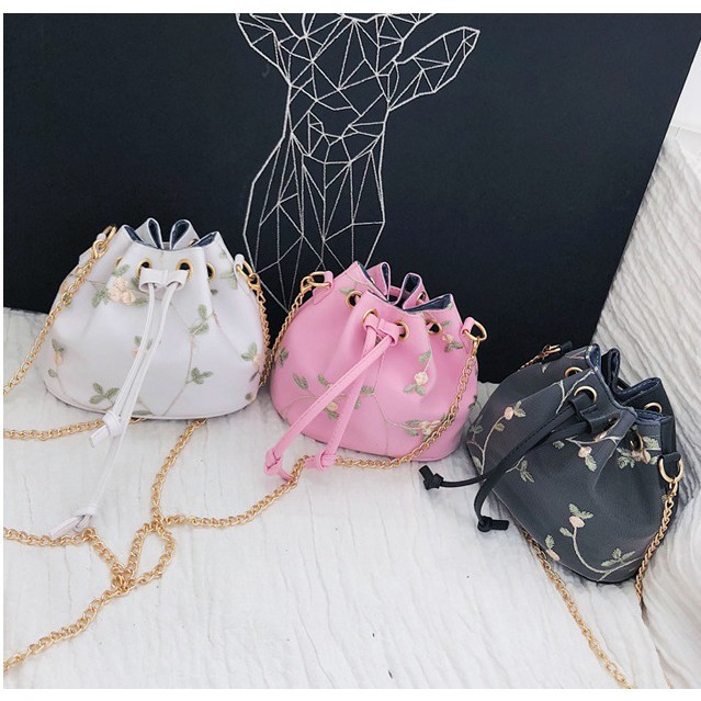 NAZLA FYG-1219 Tas Selempang Serut Motif Bordir Fashion Motif Bordir Import Tas Batam Murah