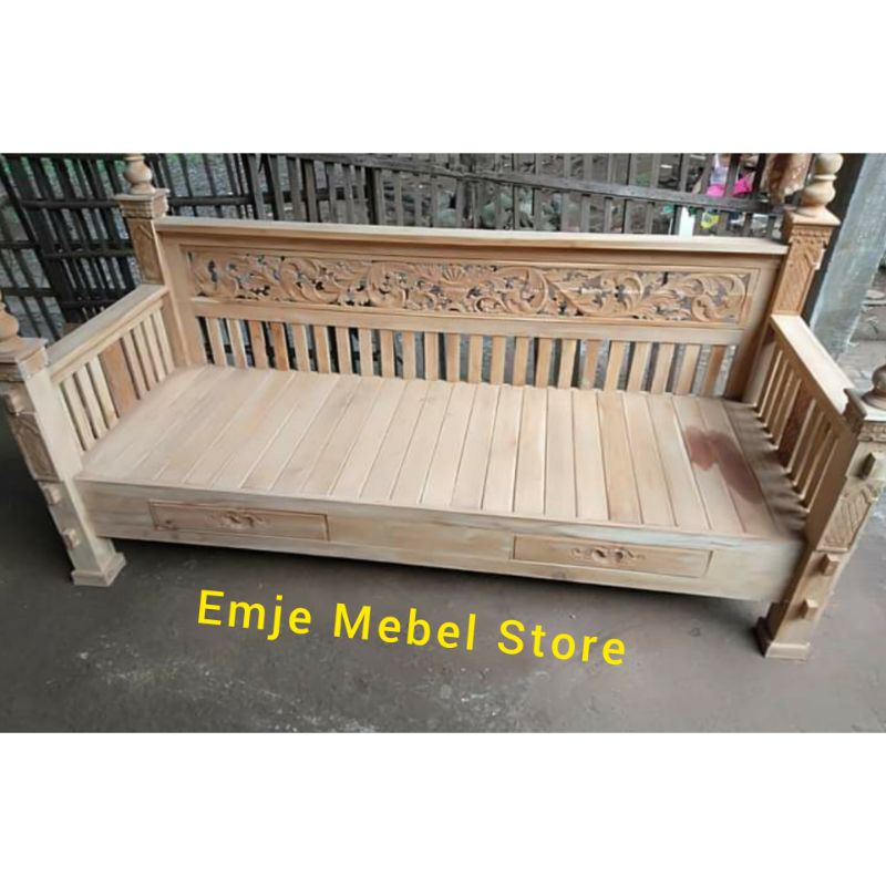 bale jati bangku jumbo kursi dipan rahwana