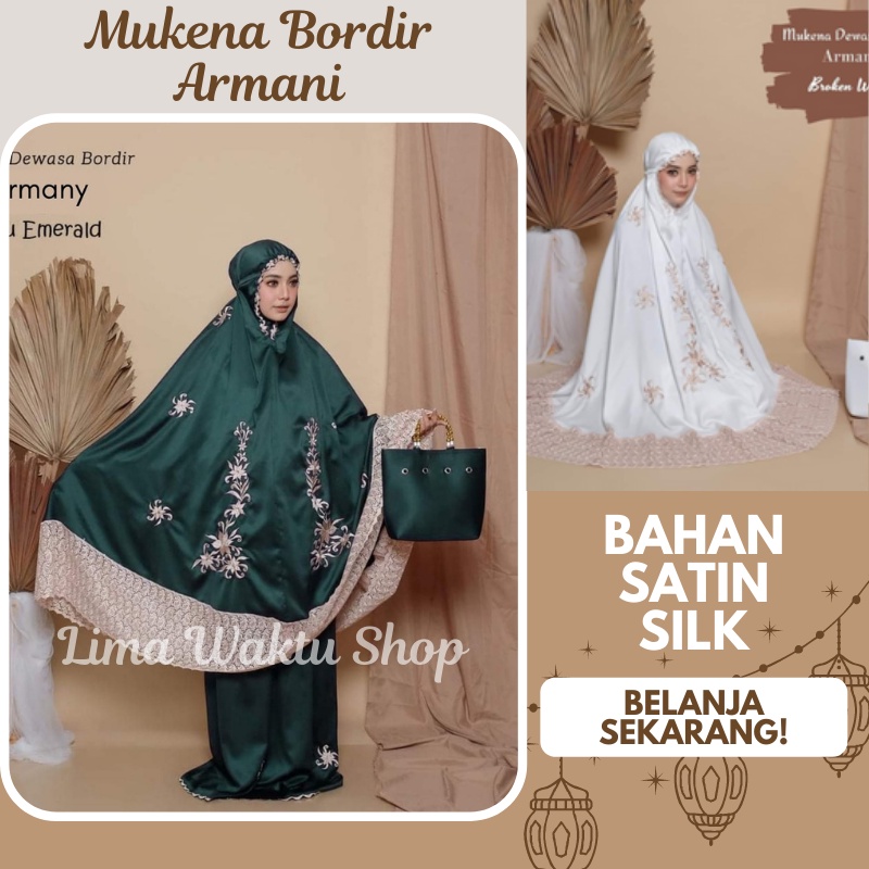 Mukena dewasa jumbo mukena bordir mewah mukenah dewasa terbaru bahan satin silk mukenah traveling