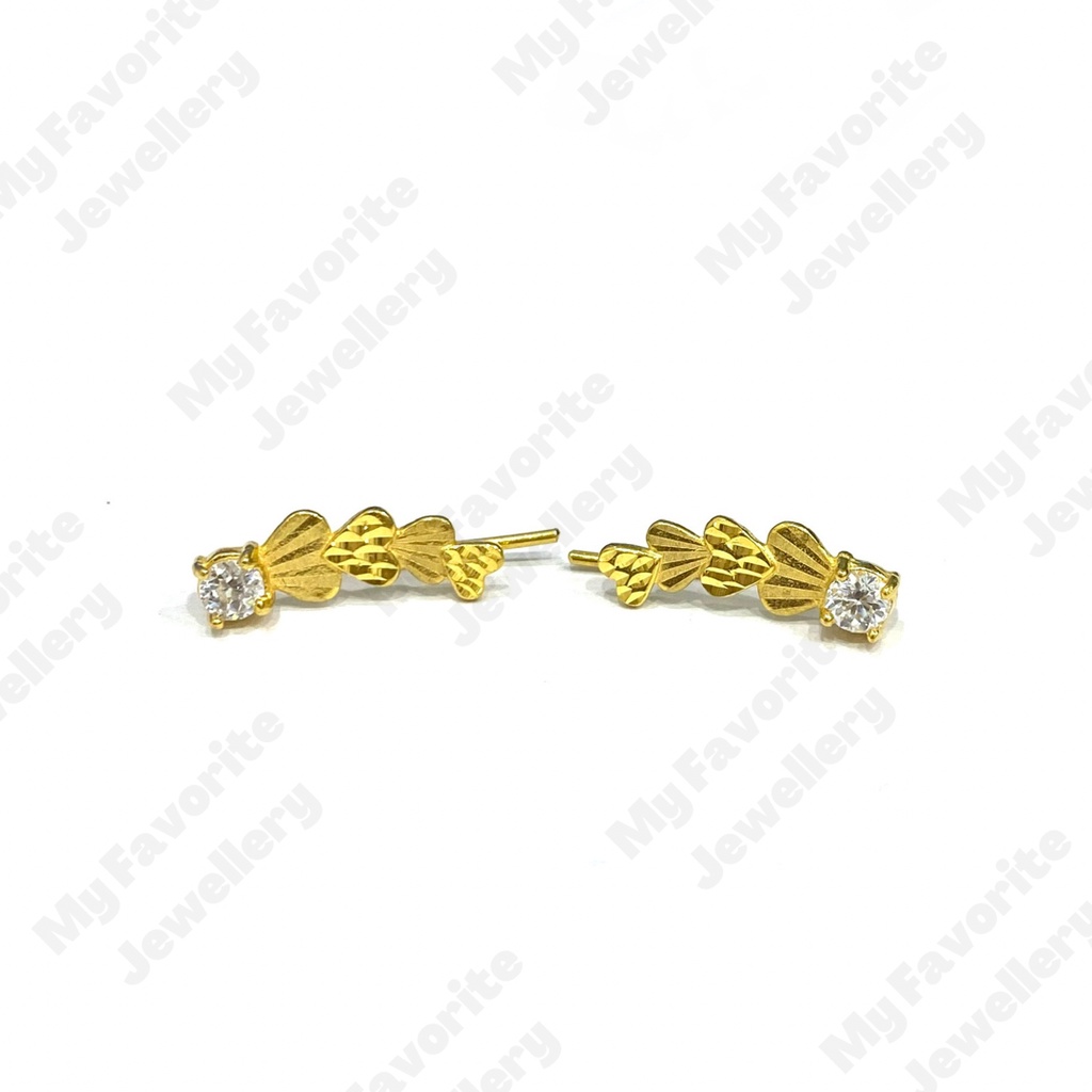 Anting Jepit Love Susun Emas Asli Kadar 875