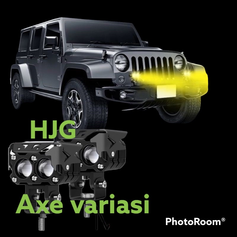 LAMPU TEMBAK LASER FOGLAMP HJG SQL 2 MATA SUPERBRIGHT HI LOO 60 WATT PUTIH KUNING LASER GUN UNIVERSAL