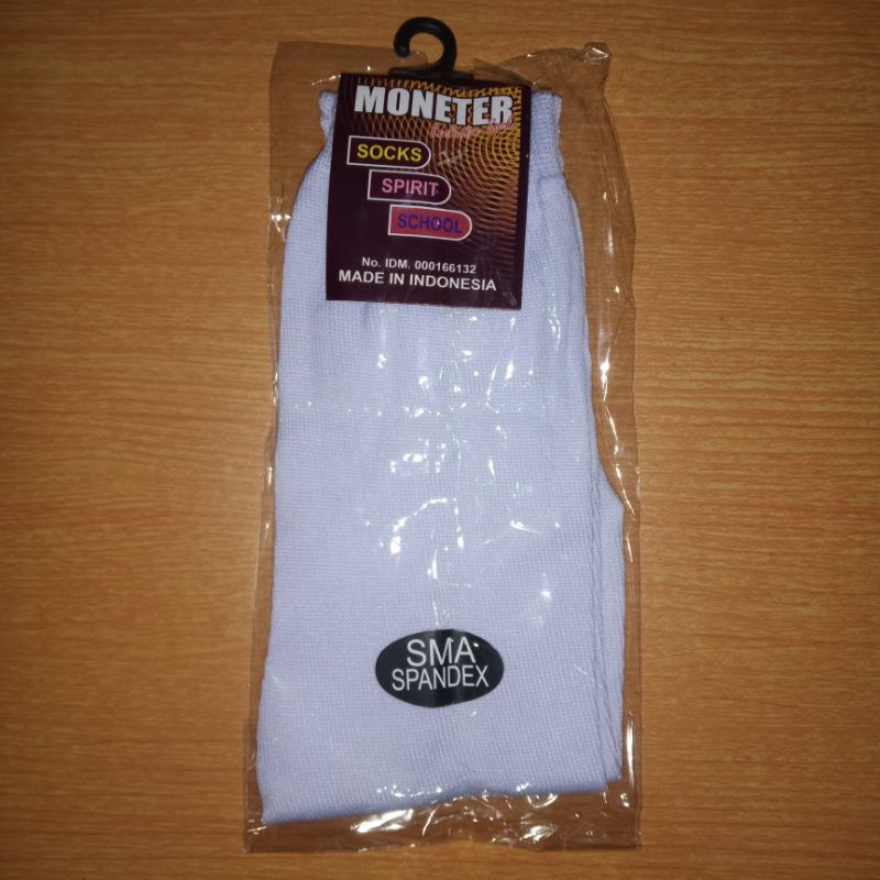 kaos kaki sekolah pelajar sma smp sd putih moneter