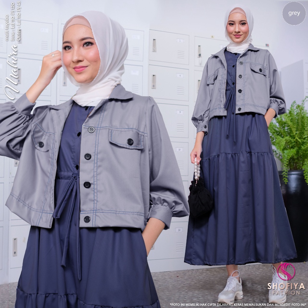 Mahira Midi Dress Set Outer By Shofiya