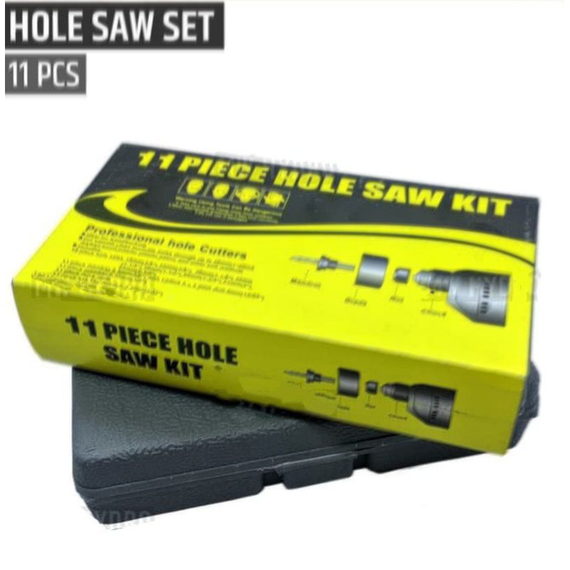 Hole Saw Set 11 Pcs HoleSaw Kit Mata Bor Pelubang Kayu Pipa Hidroponik