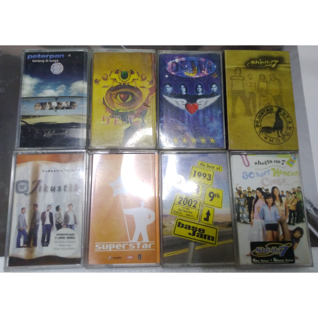Kaset Pita Tape Jadul Band Indonesia Peterpan Dewa Sheila On 7 Base Jam Jikustik