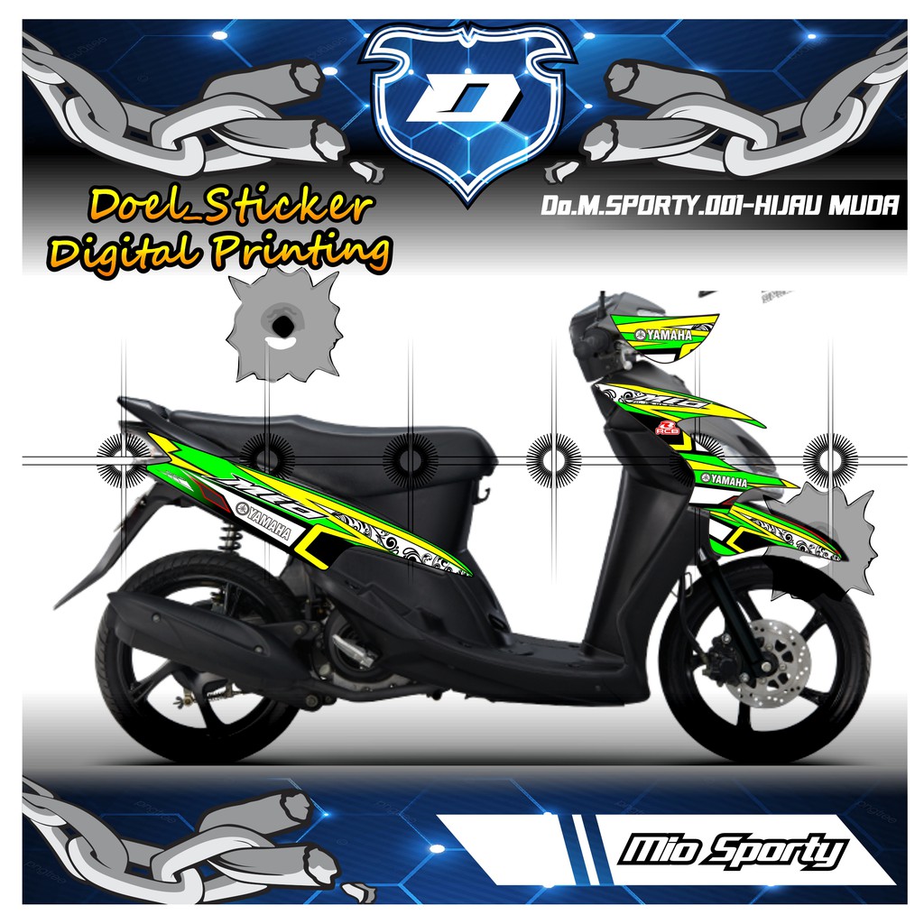 [COD] Stiker Striping Mio 110 Smile/Sporty motif racing floral Doel-001