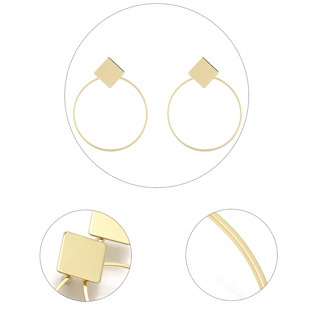 Hu Hu Hu Hu Hu Alat Bantu Pasang Kacamata♡ Anting Bulat Wanita Desain Geometri Hias Berlian Untuk Travelclubhadiah