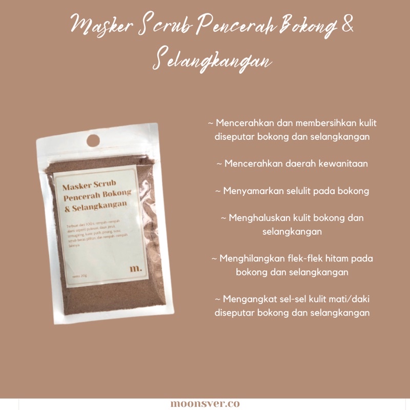 Masker Scrub Pencerah Bokong dan Selangkangan Terbuat dari 100% Rempah-Rempah Alami COD