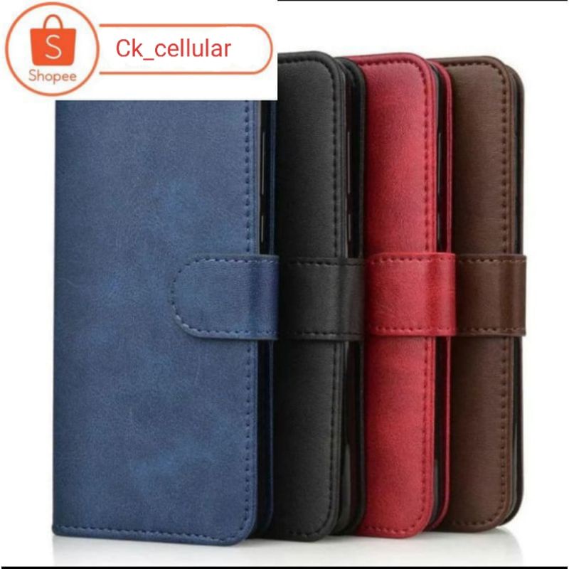 Case Flip Kulit Wallet Asus Max Pro M1 / Asus Max Pro M2 Casing Dompet Kulit Wallet Flip Leather