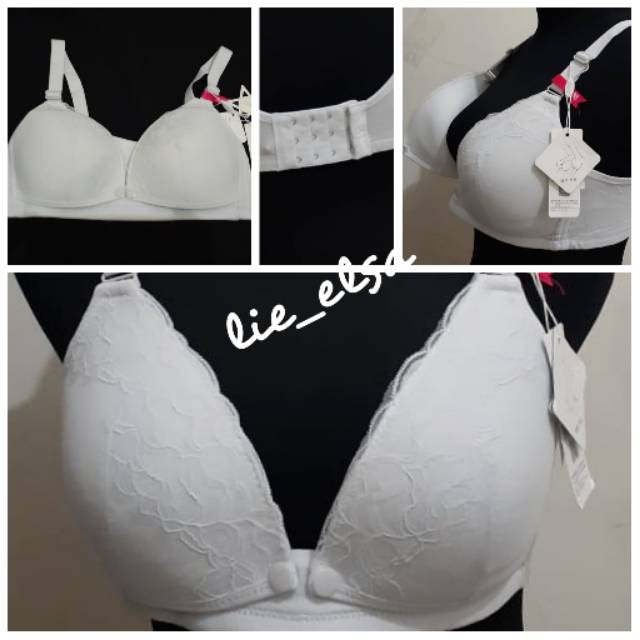 025 bh menyusui nursing bra import brokat abu