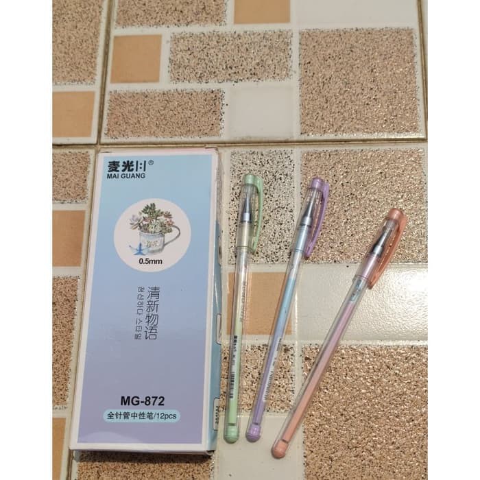 

Grosir Ball Pen Pena Pulpen Pen unik Lucu SLim Mai Guang Mg-872 0.5mm 12Pcs