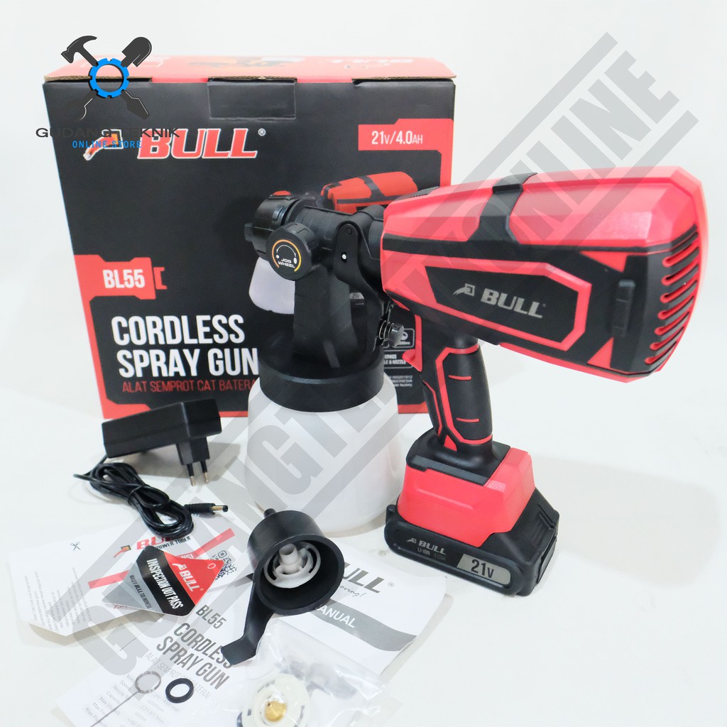 BULL BL55 / Cordless Spray Gun Bull - Mesin Cat Semprot Baterai Bull BL 55