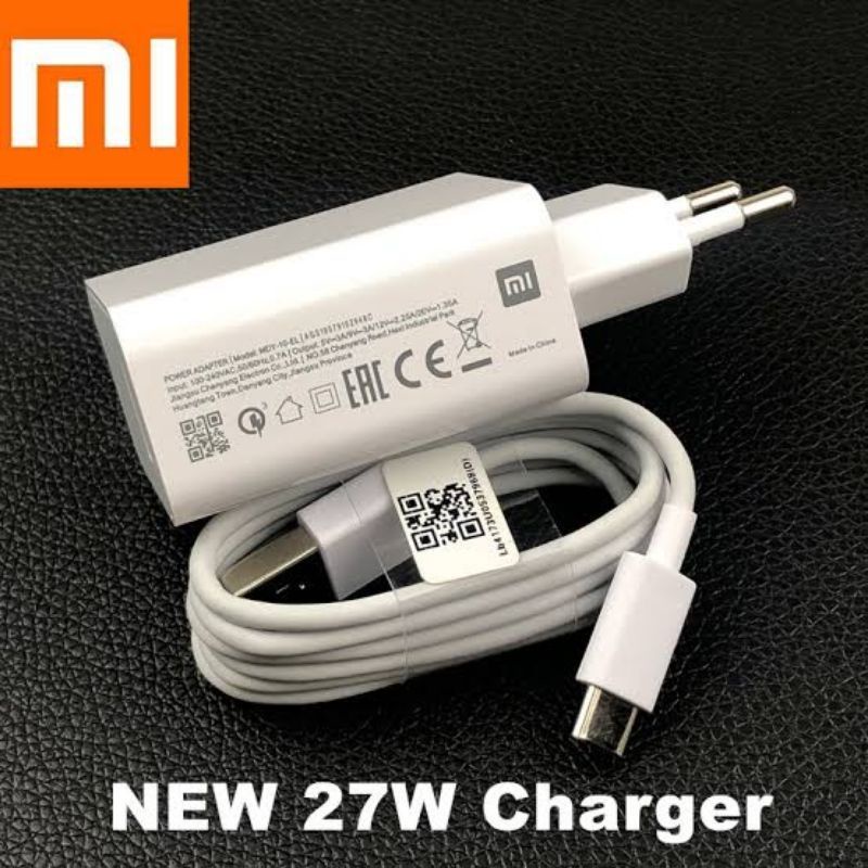 27WATT POWER CHARGER XIAOMI TYPE C 3A REDMI NOTE 8/ 8 PRO/ NOTE 9/ POCO M3/ M3 PRO/ X3/ X3 PRO