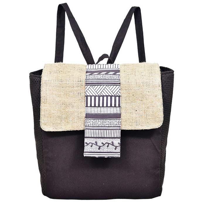 Tas Ransel Laptop Kanvas Maika etnik MANDARE untuk Wanita