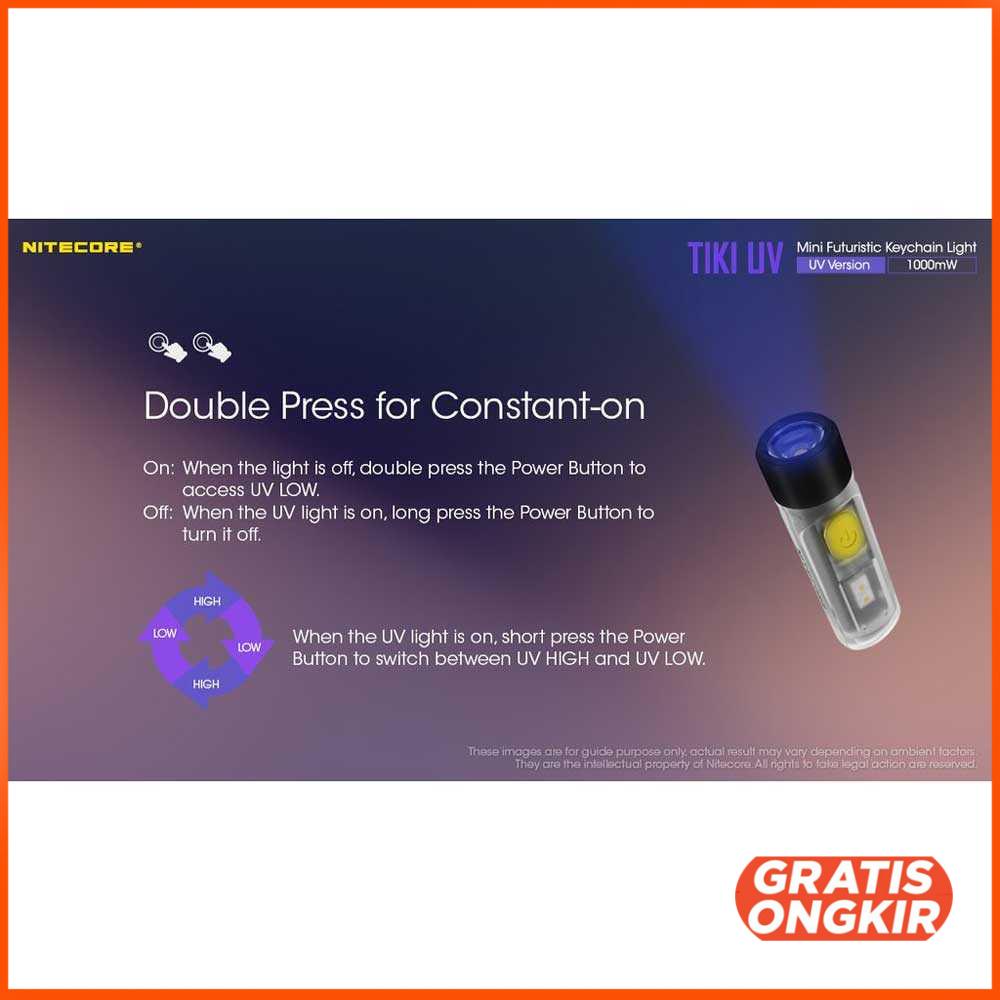Nitecore TIKI UV Mini Senter 365nm 1000mW