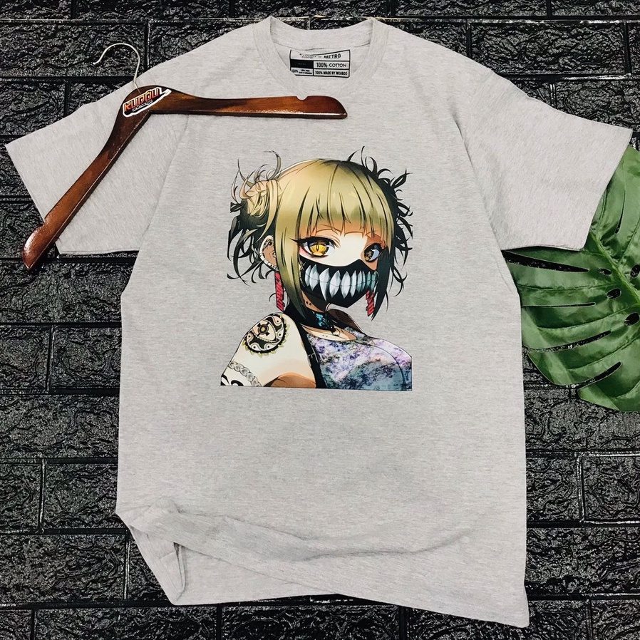 Tshirt Himiko Toga on Mask Grey Anime Manga My Hero Academia Premium Unisex