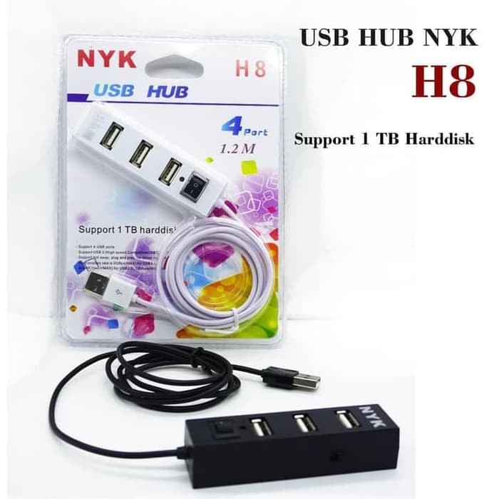 USB HUB 2.0 4 port High Speed with Power Switch - NYK-H8 Limited