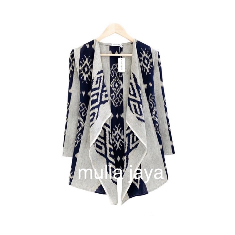blazer outer wanita batik tenun silver original