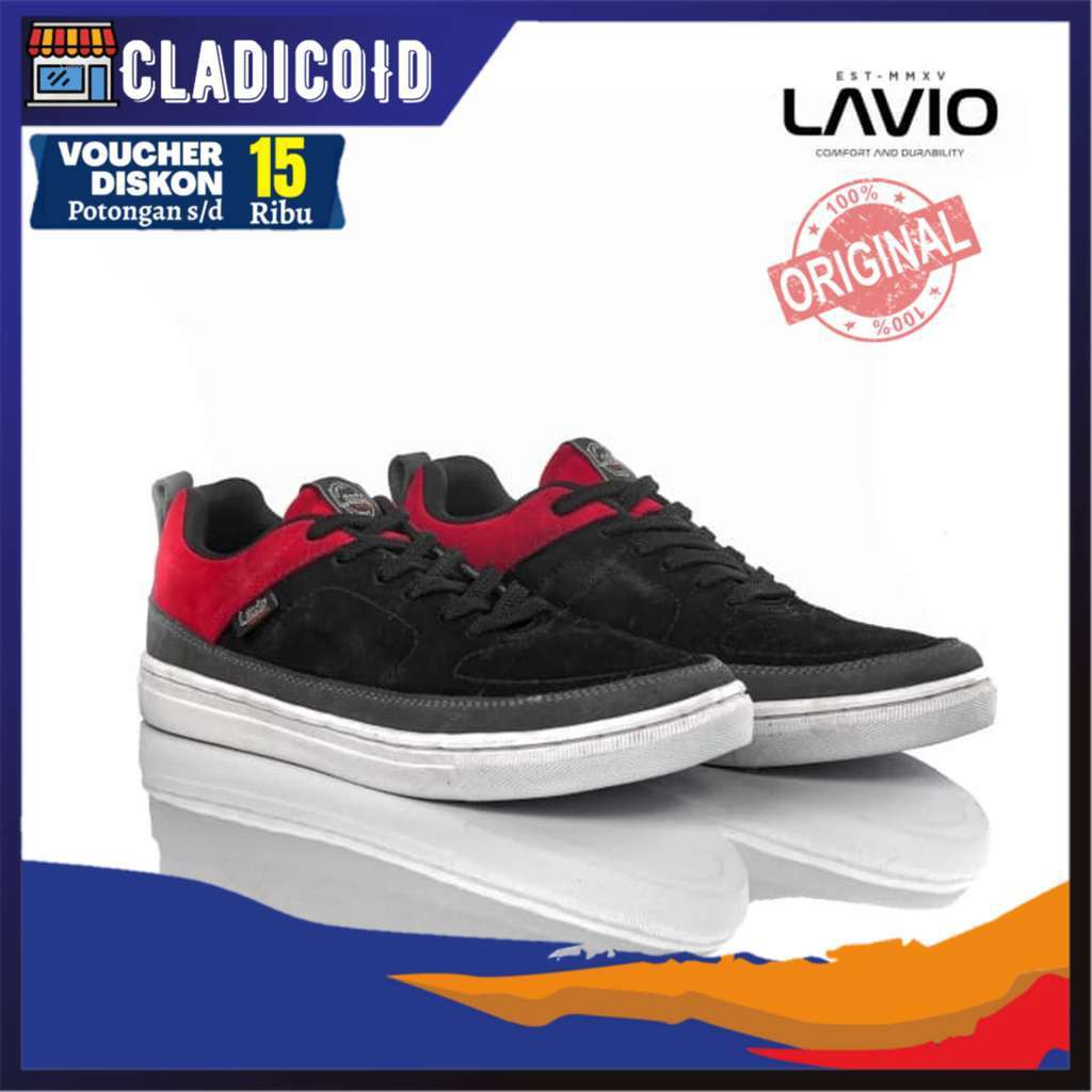 SEPATU SNEAKERS PRIA ORIGINAL BAHAN KULIT ASLI PREMIUM, SNEAKERS KEREN, SEKOLAH, KULIAH LAVIO VALLEY