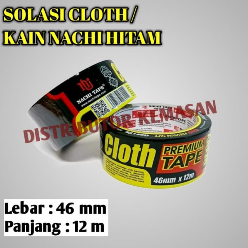 

NACHI CLOTH TAPE HITAM ISOLASI LAKBAN SELOTIP KAIN JILID HITAM NACHI