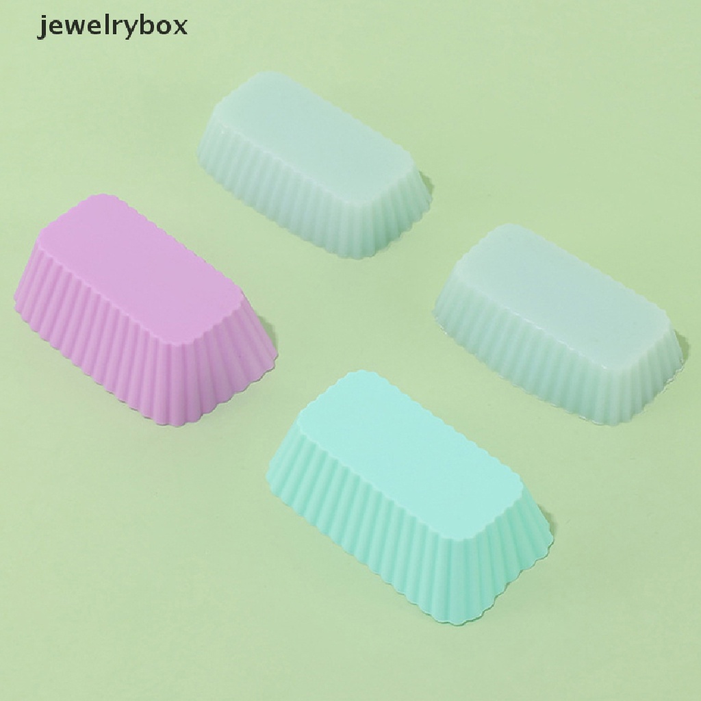 1 / 4Pcs Cetakan Kue Jelly Bentuk Persegi Panjang Bahan Silikon Reusable Untuk Alat Dapur