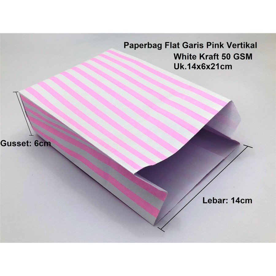 

Kertas Bungkus Makanan / Paperbag Kantong Tahan Air Minyak vertikal pink 14x6x21cm(M) Foodgrade
