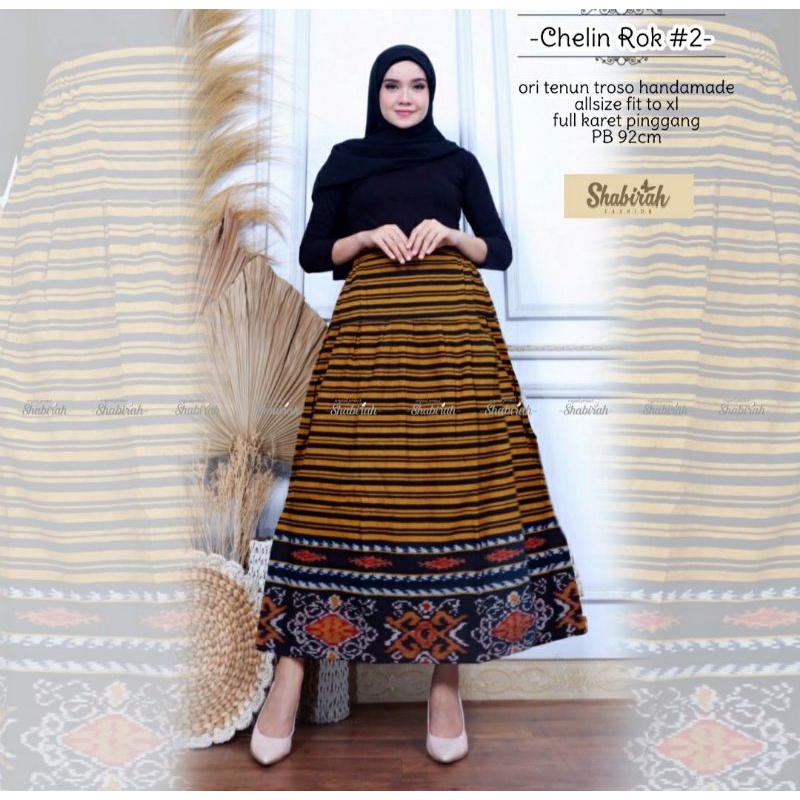 GARANSI TERMURAH COD - ROK TENUN MIDI / BAWAHAN WANITA / ROK BATIK / SKIRT / ORI BLANKET TROSO-Chelin #2