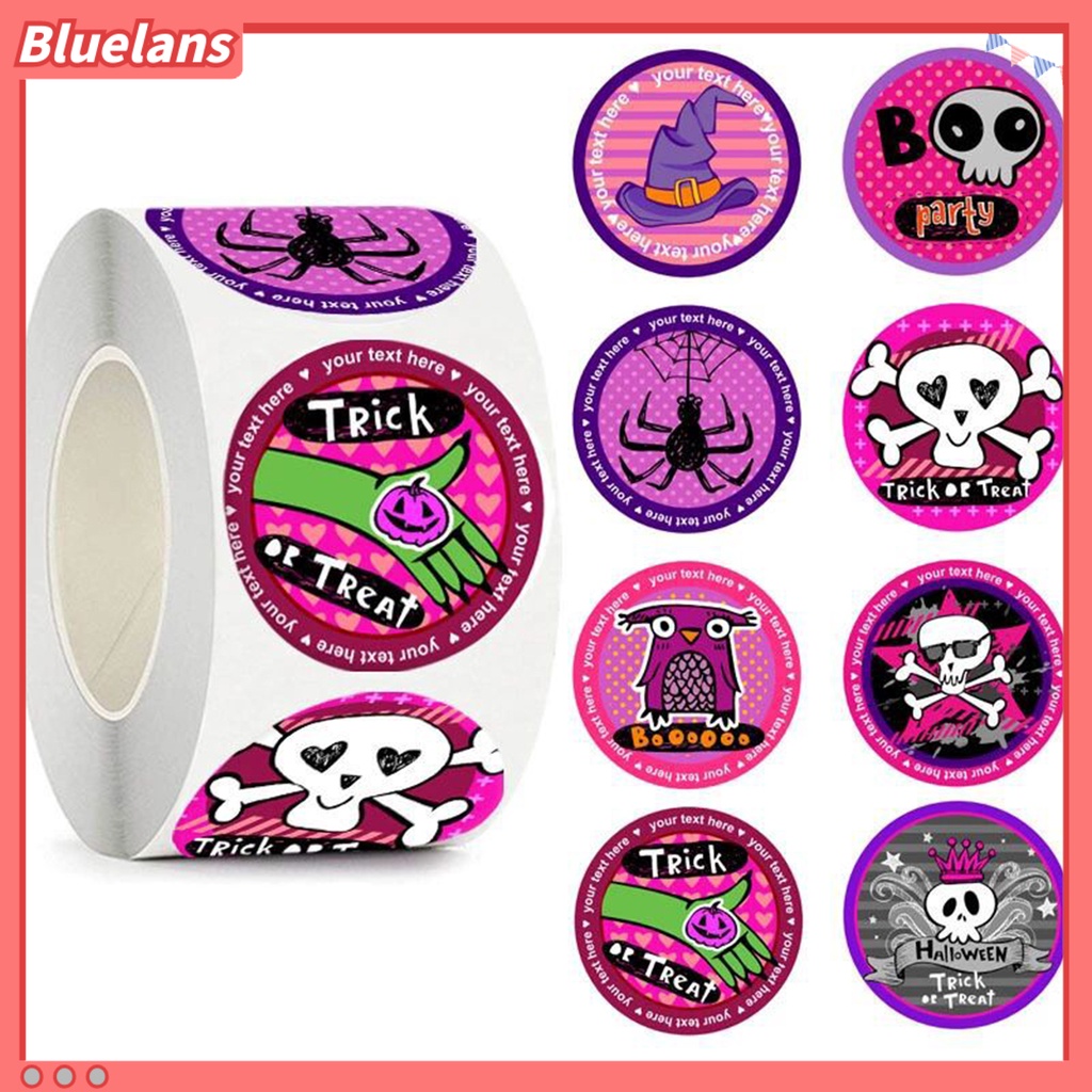 1 Roll Stiker Desain Tengkorak Halloween Dapat Dilepas Untuk Rumah