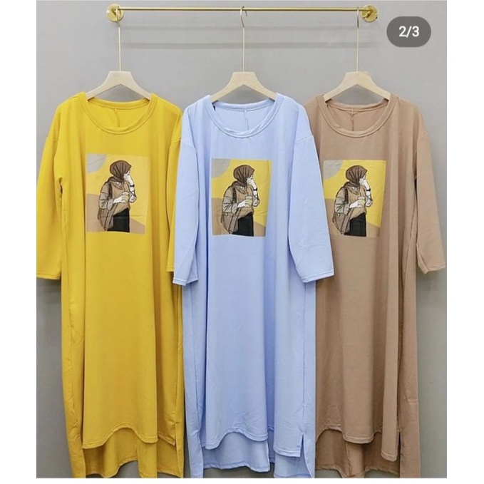 kaos long tunik oversize