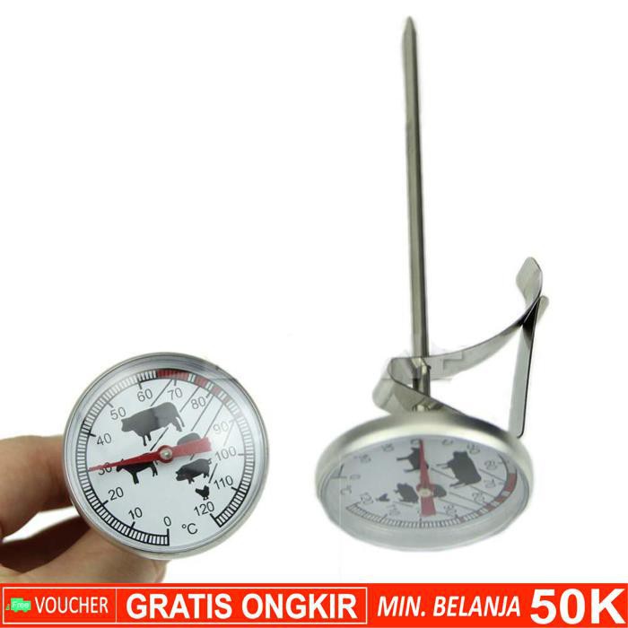 Grab Medan Thermometer Food Meat Gauge Instant Read Probe Bbq D9144 - Silver