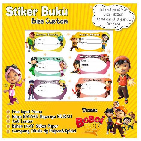

48pcs stiker buku tema we bare bears.aladdin,angry bird,avengers,babyboss,boboiboy,cars,dino