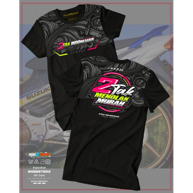 BAJU 2 TAK INDONESIA ORIGINAL PRODUCT 2 STROKE LINE COTTON COMBED PREMIUM T-SHIRT KAOS 2 TAK  KAWASA