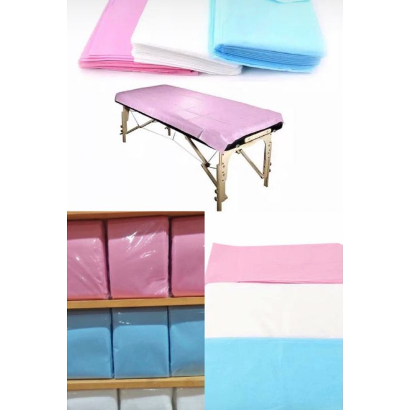 bedsheet 20 lembar disposable bed cover sheet dental klinik salon spa sheets alas ranjang massage facial