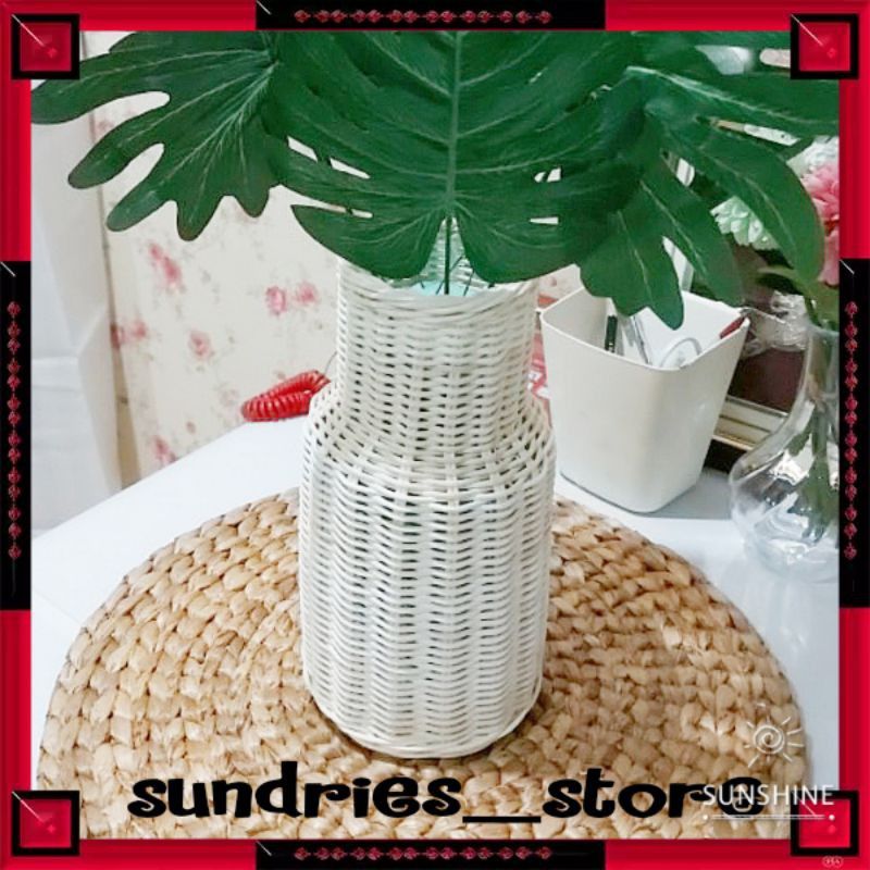 Pot bunga Rotan | vas bunga rotan