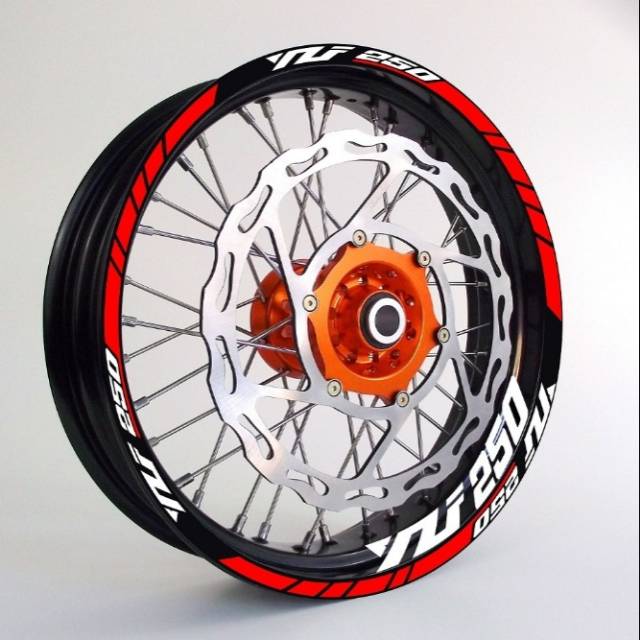 Sticker velg motor YZF 250 supermoto utk velg ring 17 bisa custom all ukuran velg