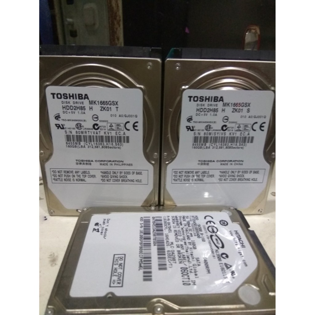 HARDISK/HDD INTERNAL SATA 2,5" 160GB UNTUK LAPTOP/NOTEBOOK/PS3 MERK TOSHIBA/HITACHI Berkualitas