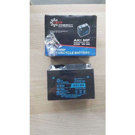 Accu Aki kering Motor Kharisma Karisma Crun MF GTZ5S 12V Beat Injeksi Revo Aerox Fino Vixion