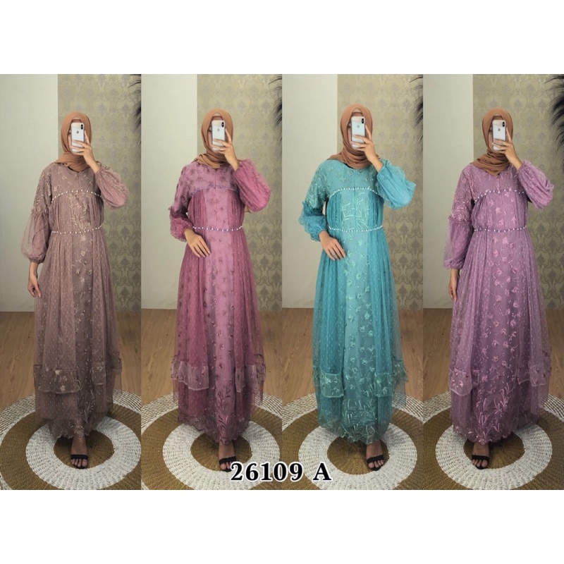 Gamis brukat tile dot