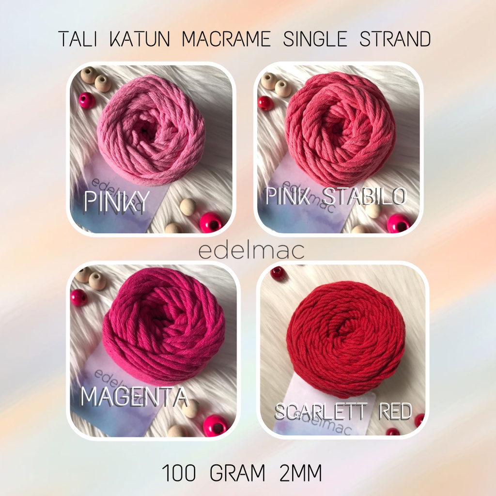 Tali Benang Katun Macrame edelmac 2mm Single Strand Colorful Part II