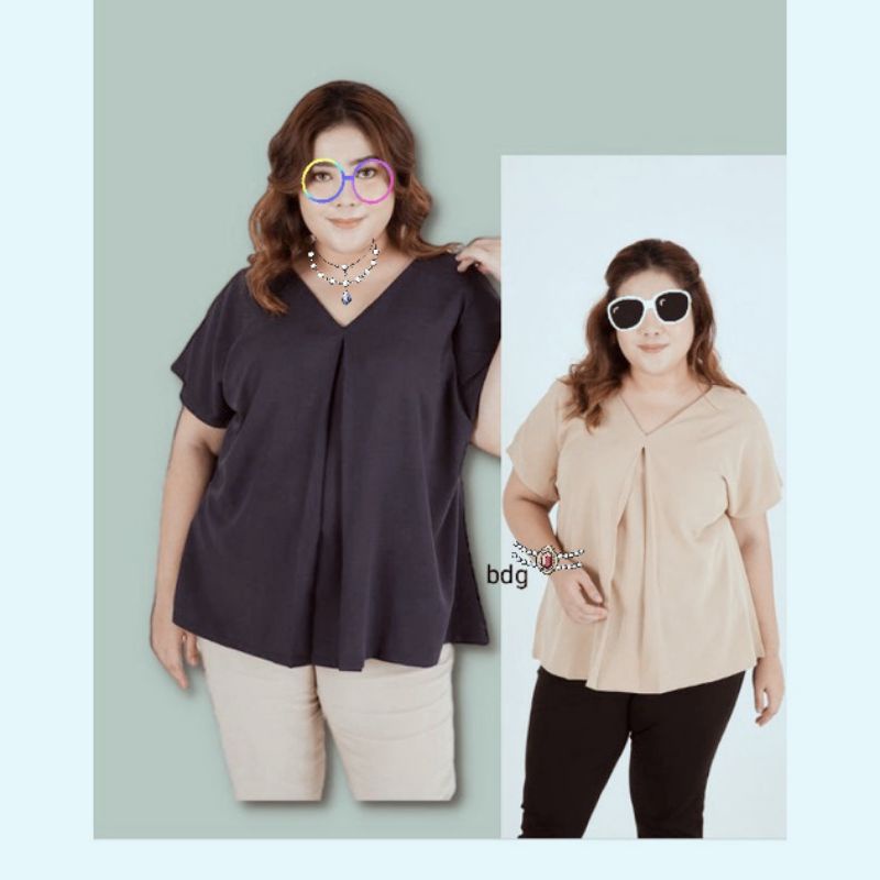 Jumbo Blouse Simple Atasan Blouse Wanita