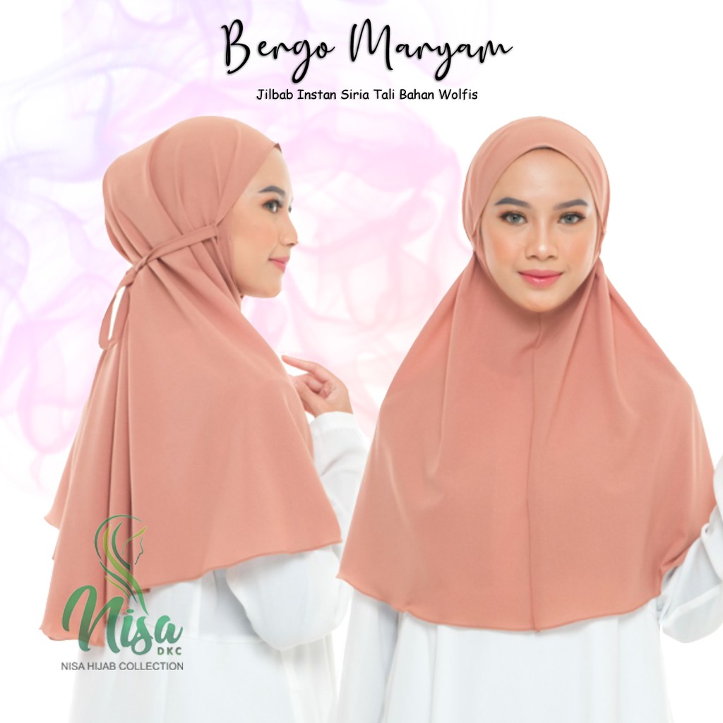 Bergo Maryam Simple Tali Jilbab Siria Wolfis Non Pet DailyHijab