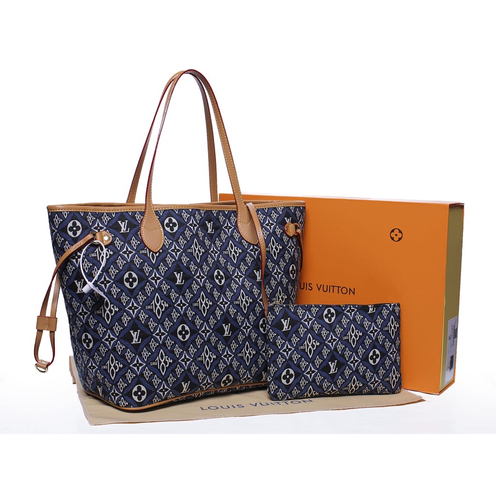 Tas Lv Since 1854 Neverfull Denim (Batam)