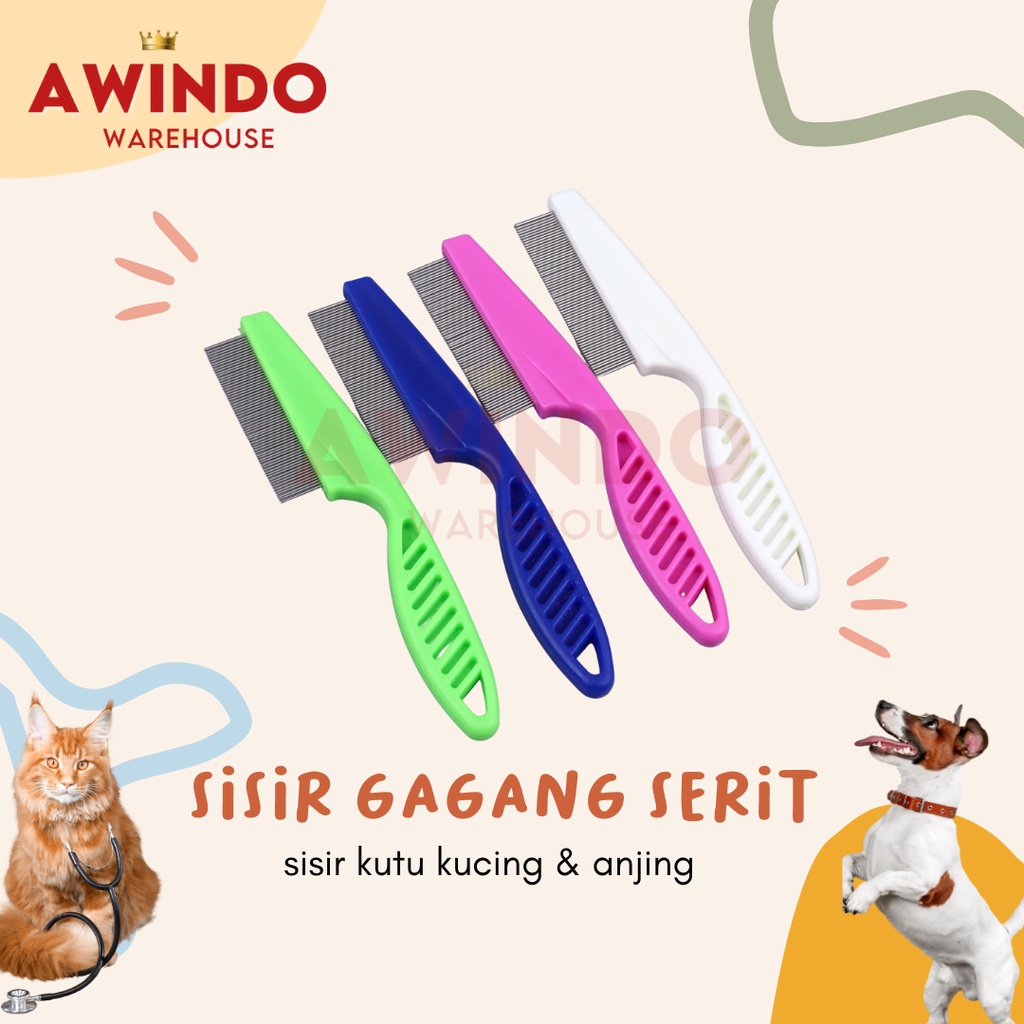 SISIR GAGANG SERIT MOTIF 04 - Sisir Serit Anti Kutu Hewan Kucing Anjing Kelinci
